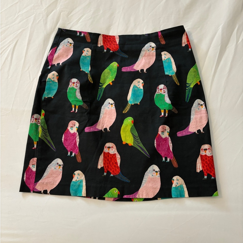 Gorman Monika Forsberg Colorful Budgie/Parakeet Pattern Pencil Skirt